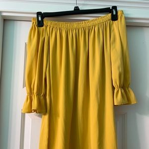 Sunflower yellow off shoulder half sleeve dress